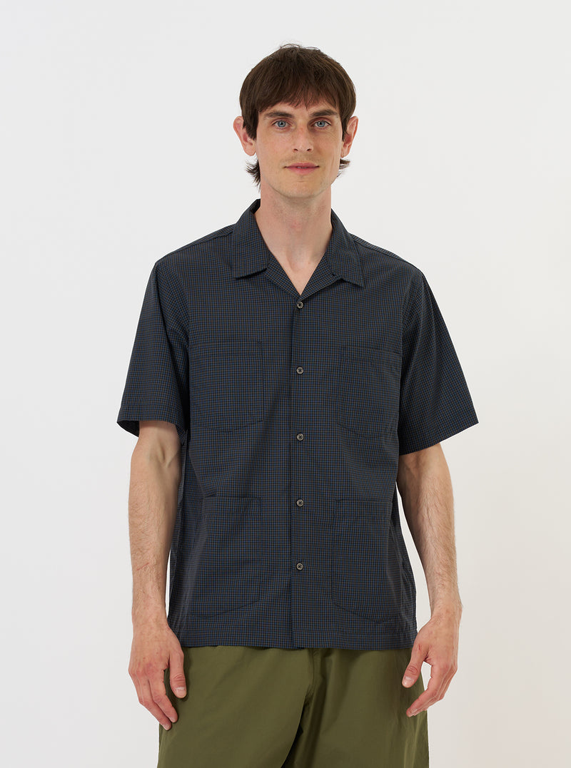 Navy Check Plaid Summer Overshirt