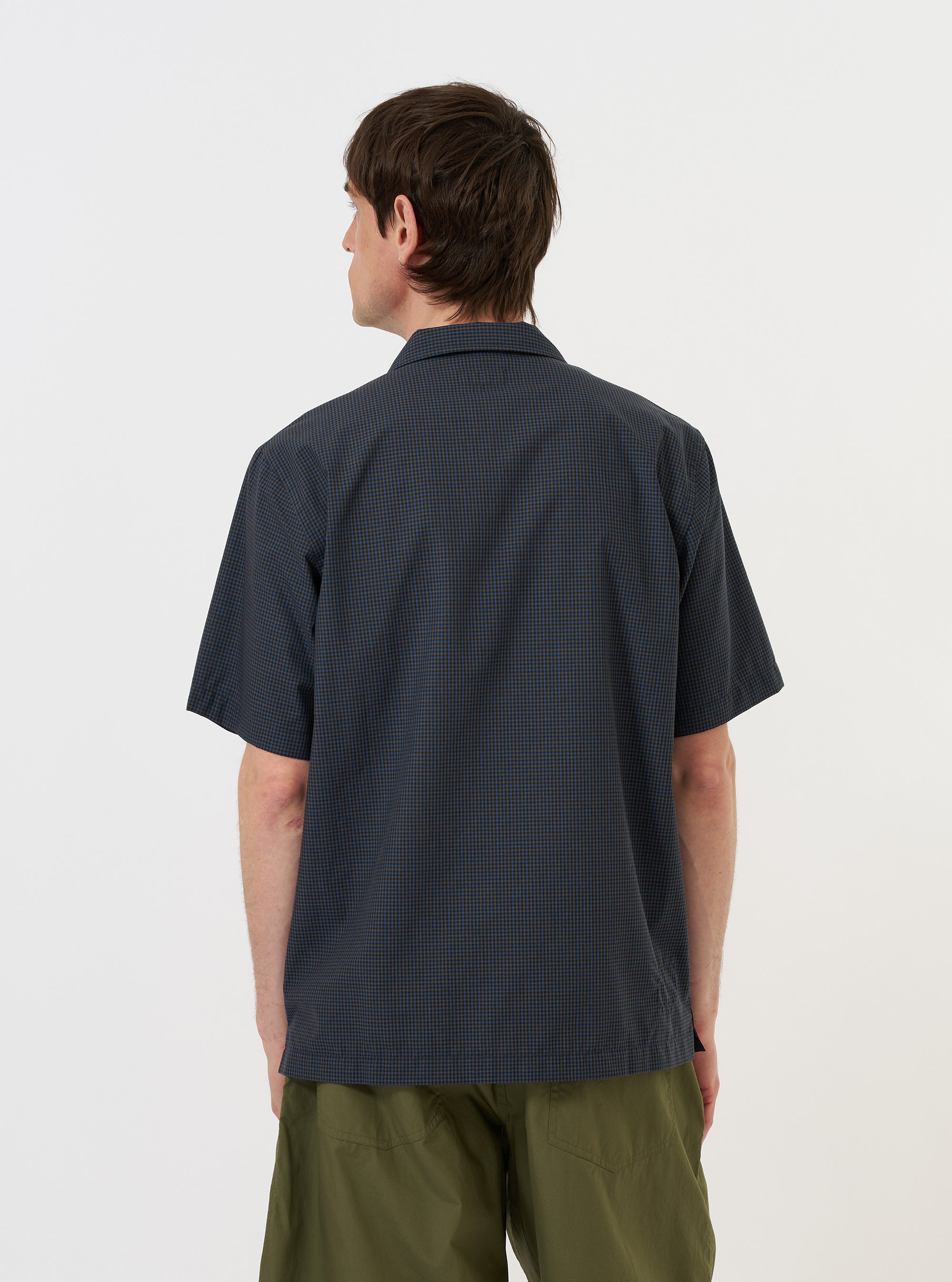 Navy Check Plaid Summer Overshirt