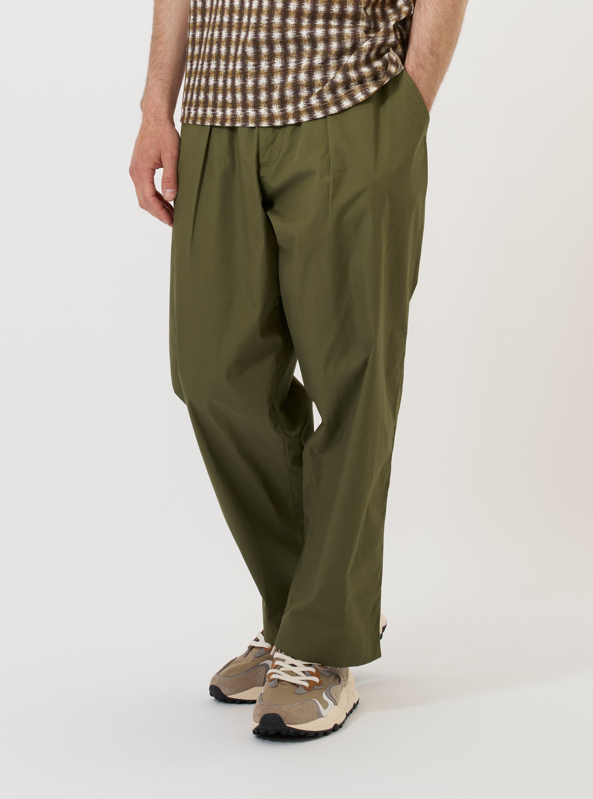 Olive Broadcloth Oxford Pant