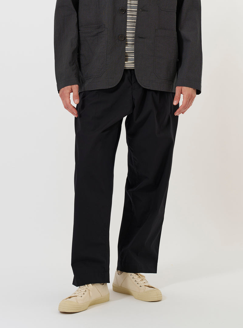 Black Broadcloth Oxford Pant