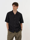 Black Broadcloth Camp Shirt