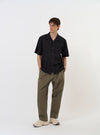 Black Broadcloth Camp Shirt