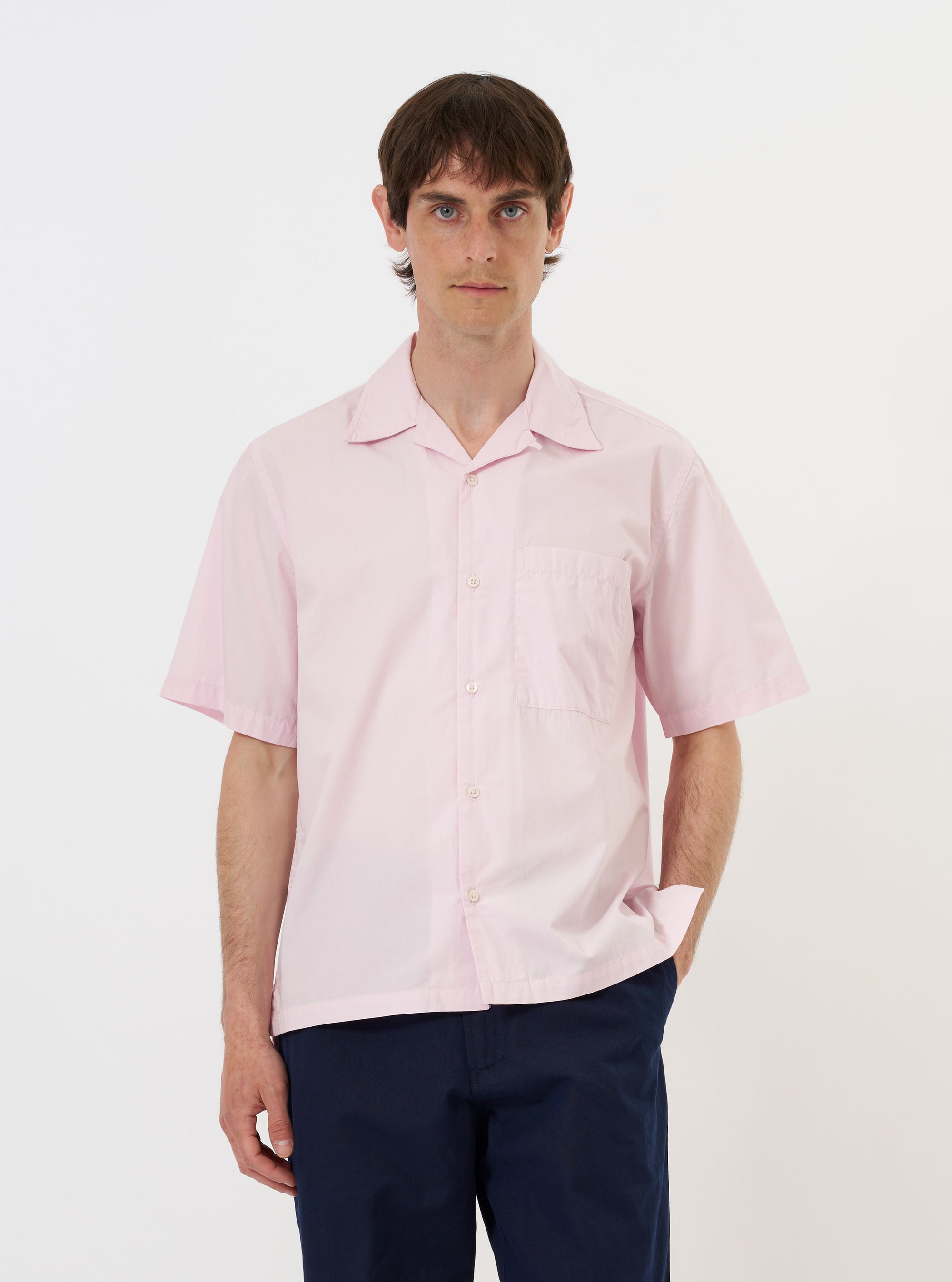 Pale Pink Broadcloth Camp Shirt
