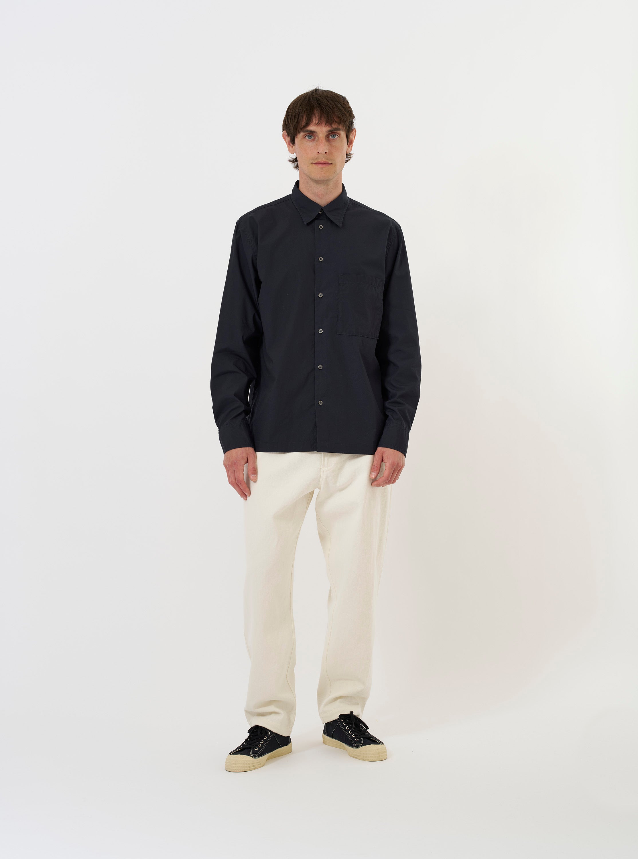 Men's Navy Cotton Lucky Long Sleeve Shirt – Universal Works