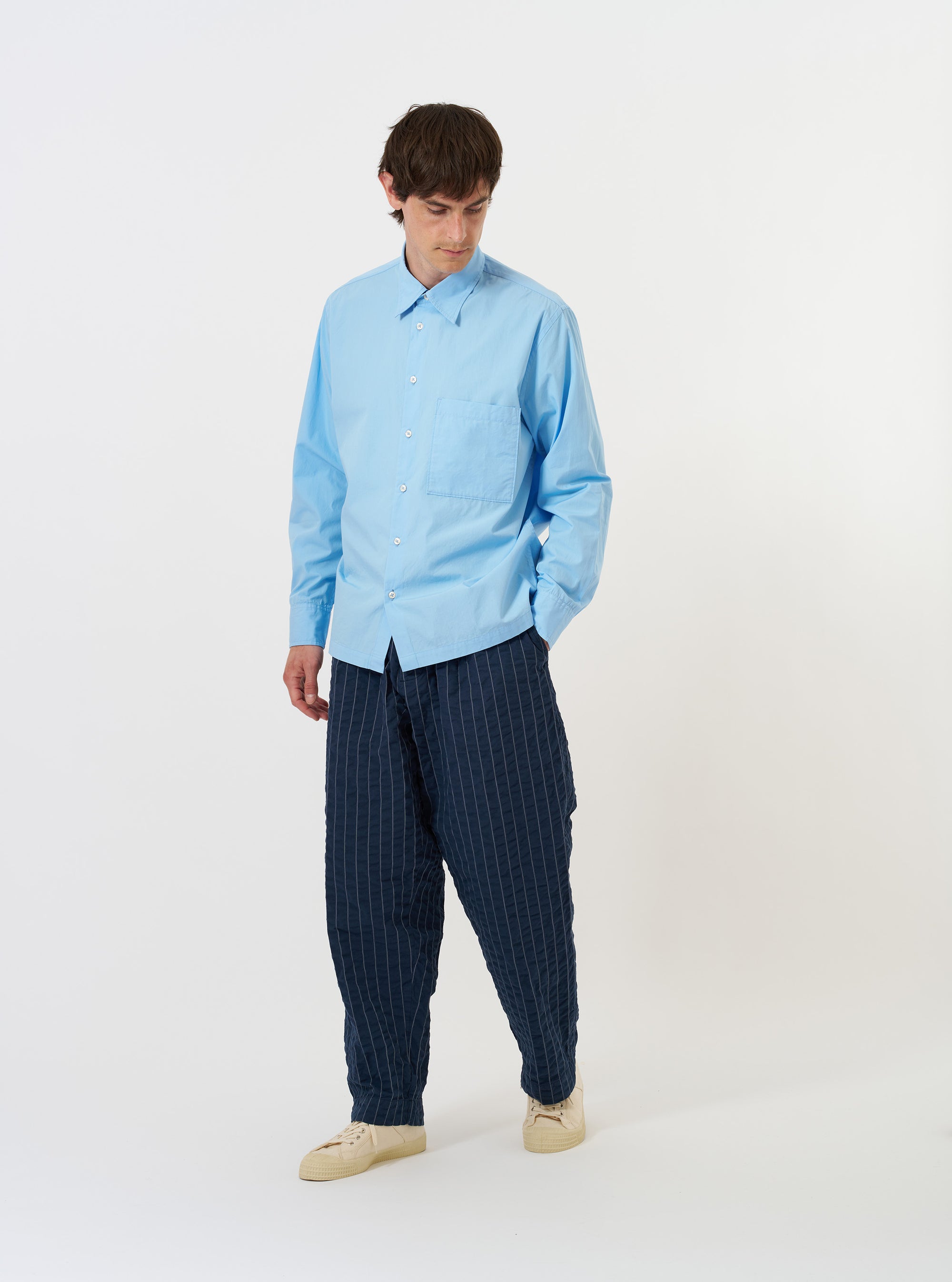 Men's Pale Blue Cotton Lucky Long Sleeve Shirt – Universal Works