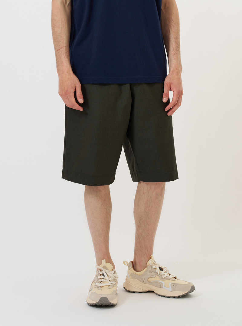 Olive Marl Tropical Suiting Vacation Short
