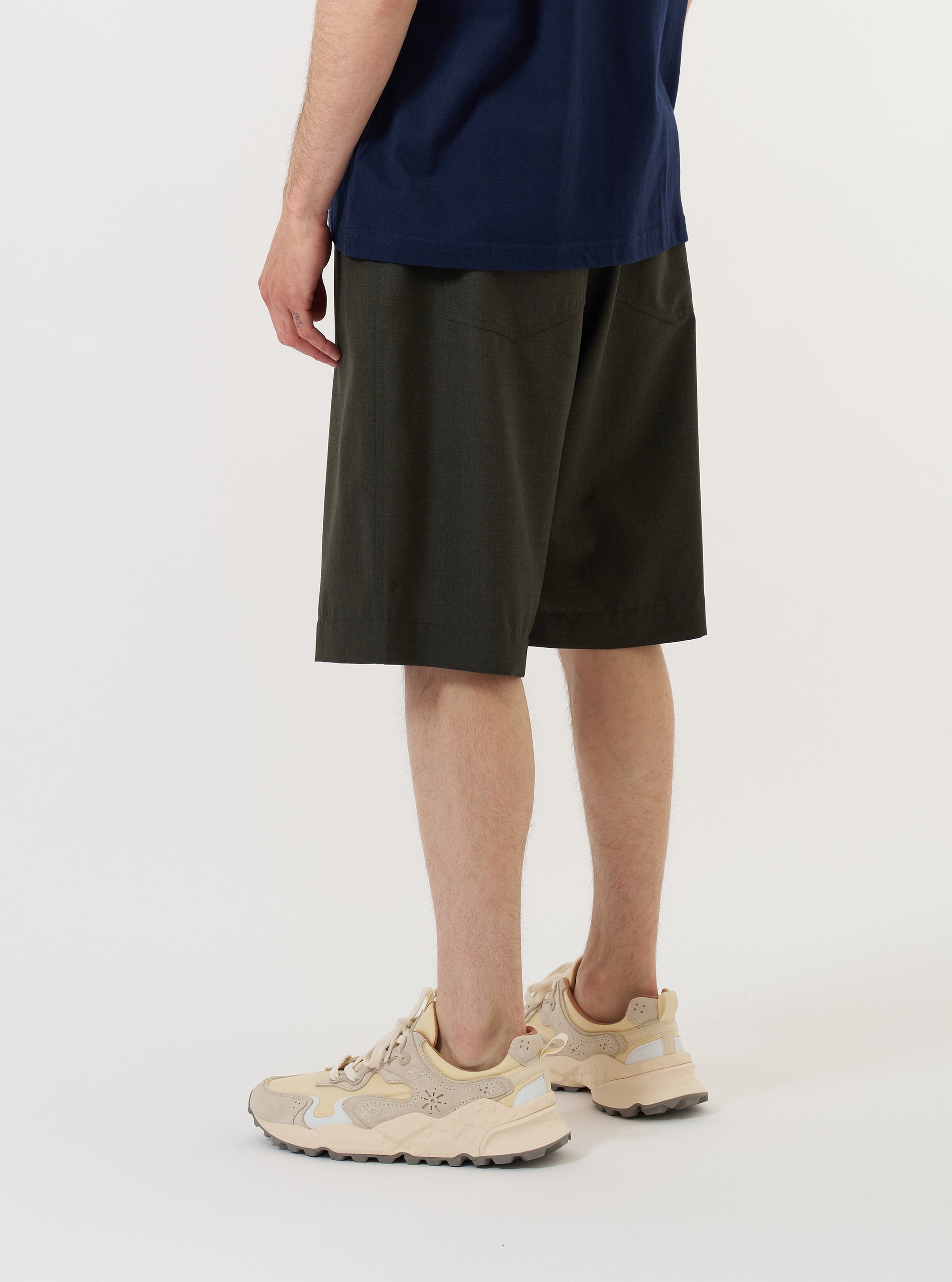Olive Marl Tropical Suiting Vacation Short