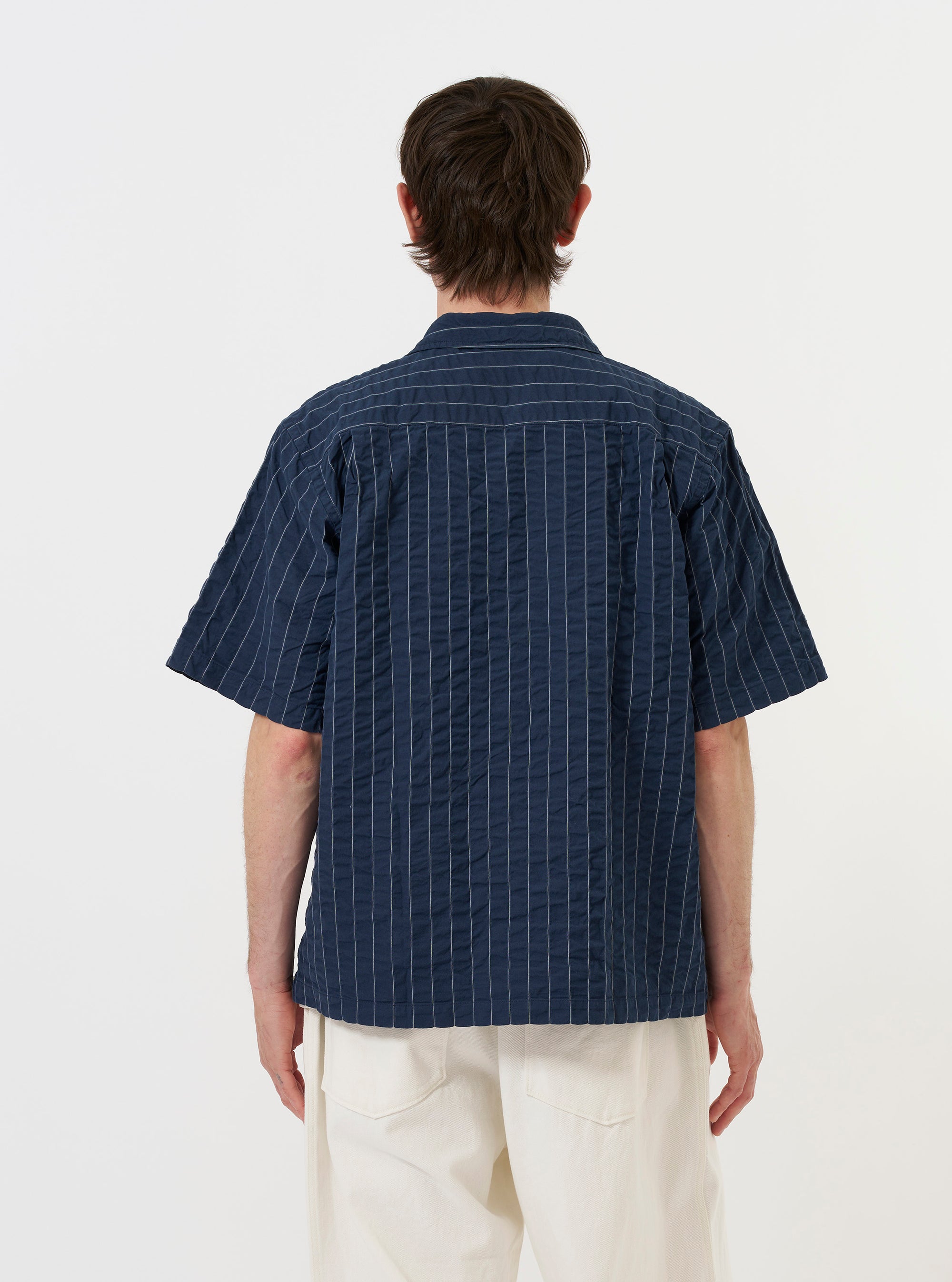 Navy Chester Stripe S/S Fatigue Shirt