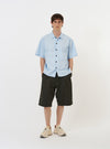 Sky Blue Paper Touch Cotton S/S Fatigue Shirt
