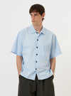 Sky Blue Paper Touch Cotton S/S Fatigue Shirt