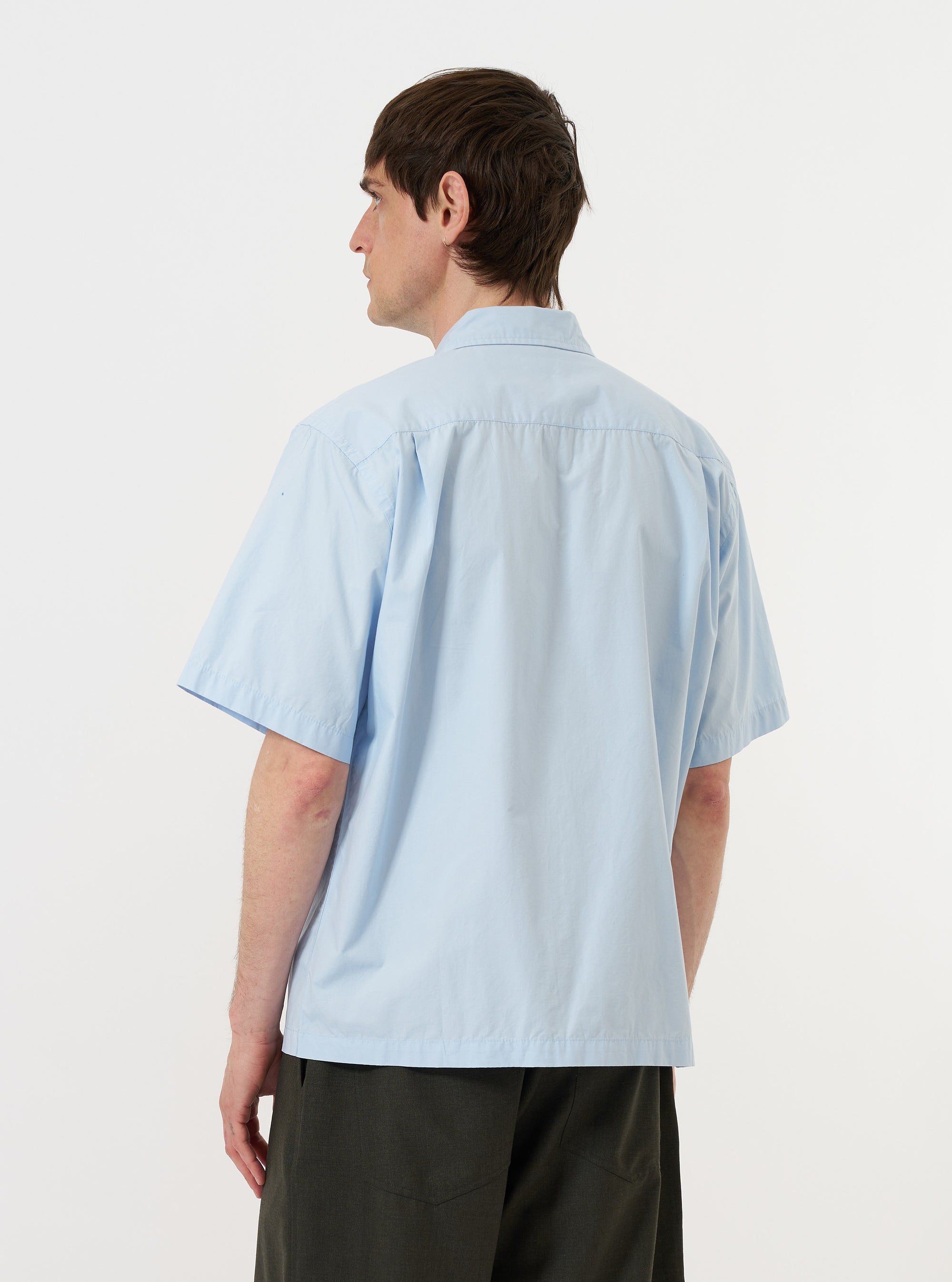 Sky Blue Paper Touch Cotton S/S Fatigue Shirt