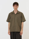Olive Linen Cotton Shirting Camp Shirt