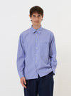 Blue/White Cotton Stripe Square Pocket Shirt