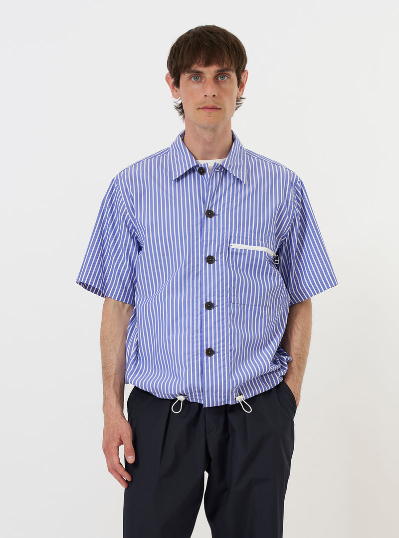 Blue/White Cotton Stripe Z Tech Overshirt
