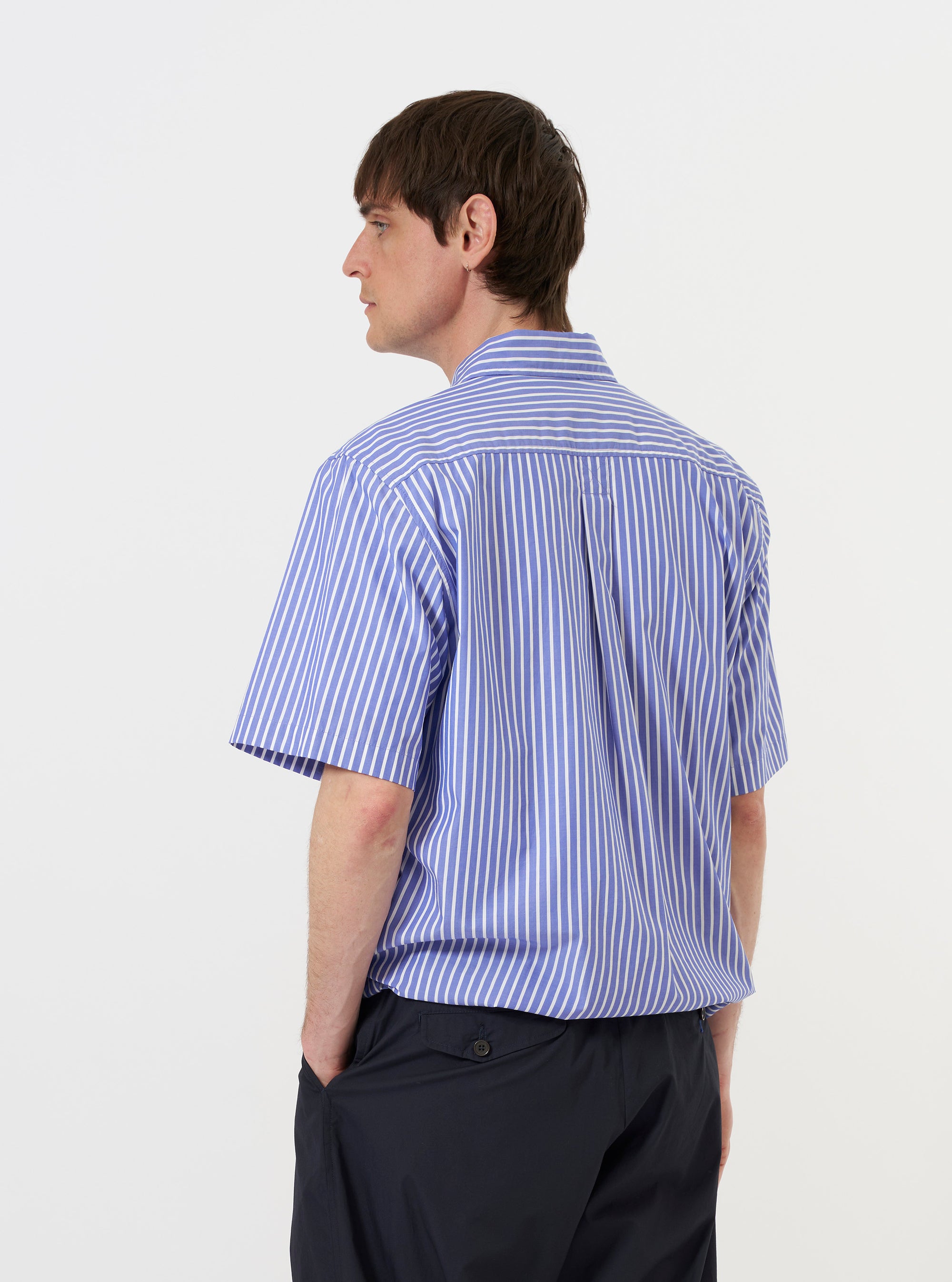 Blue/White Cotton Stripe Z Tech Overshirt