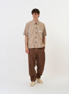 Brown/White Cotton Stripe Z Tech Overshirt