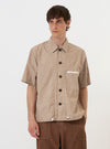 Brown/White Cotton Stripe Z Tech Overshirt