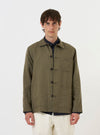 Olive Linen Cotton Shirting Bakers Overshirt