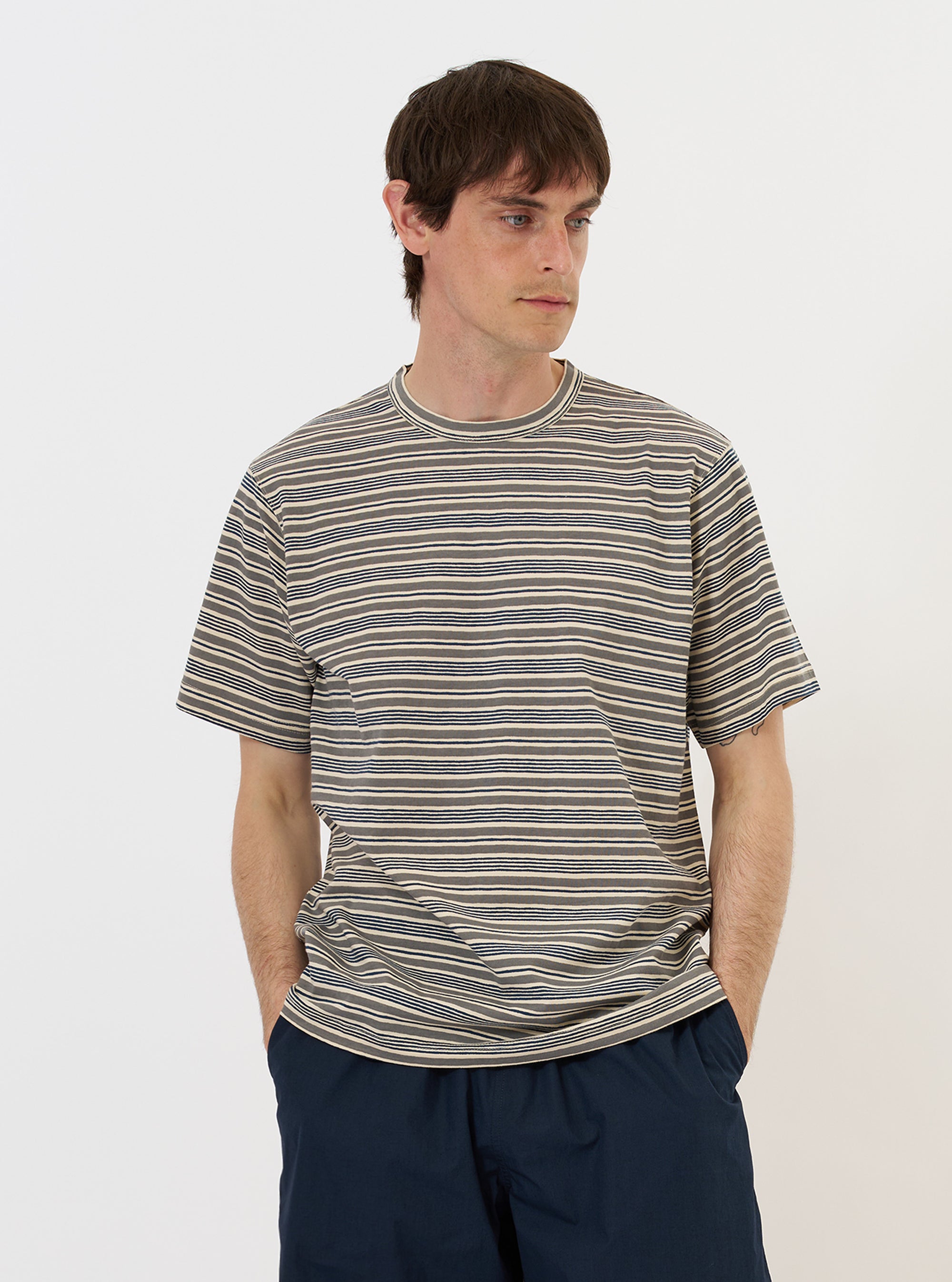 Grey OS Stripe Jersey Core Tee