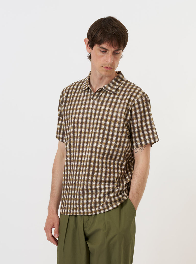 Brown Sound Wave Jersey Vacation Polo