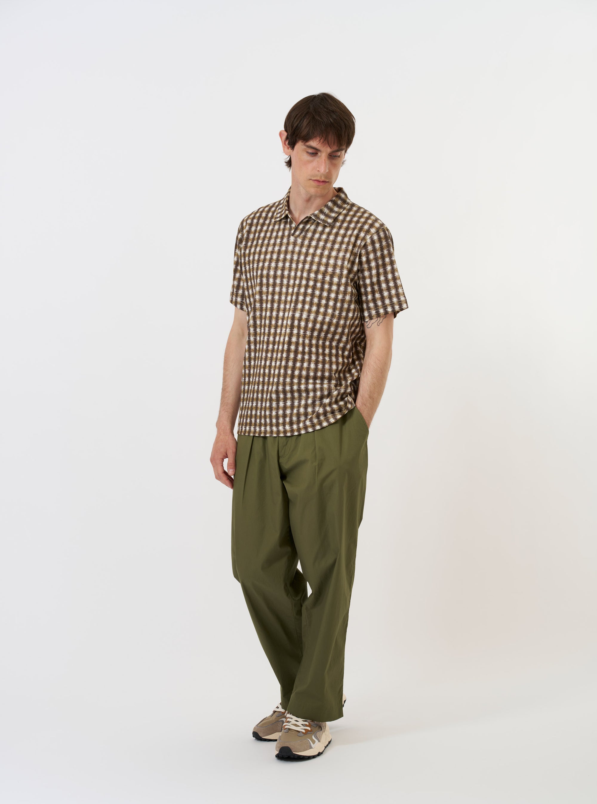 Brown Sound Wave Jersey Vacation Polo
