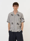Grey Hand Embroidered Stripe Cotton Road Shirt