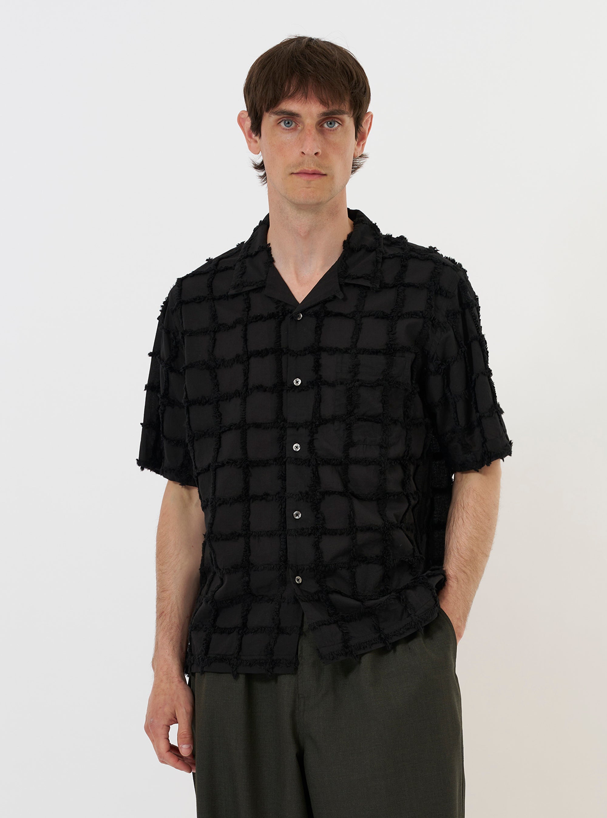 Black 3D Check Road Shirt