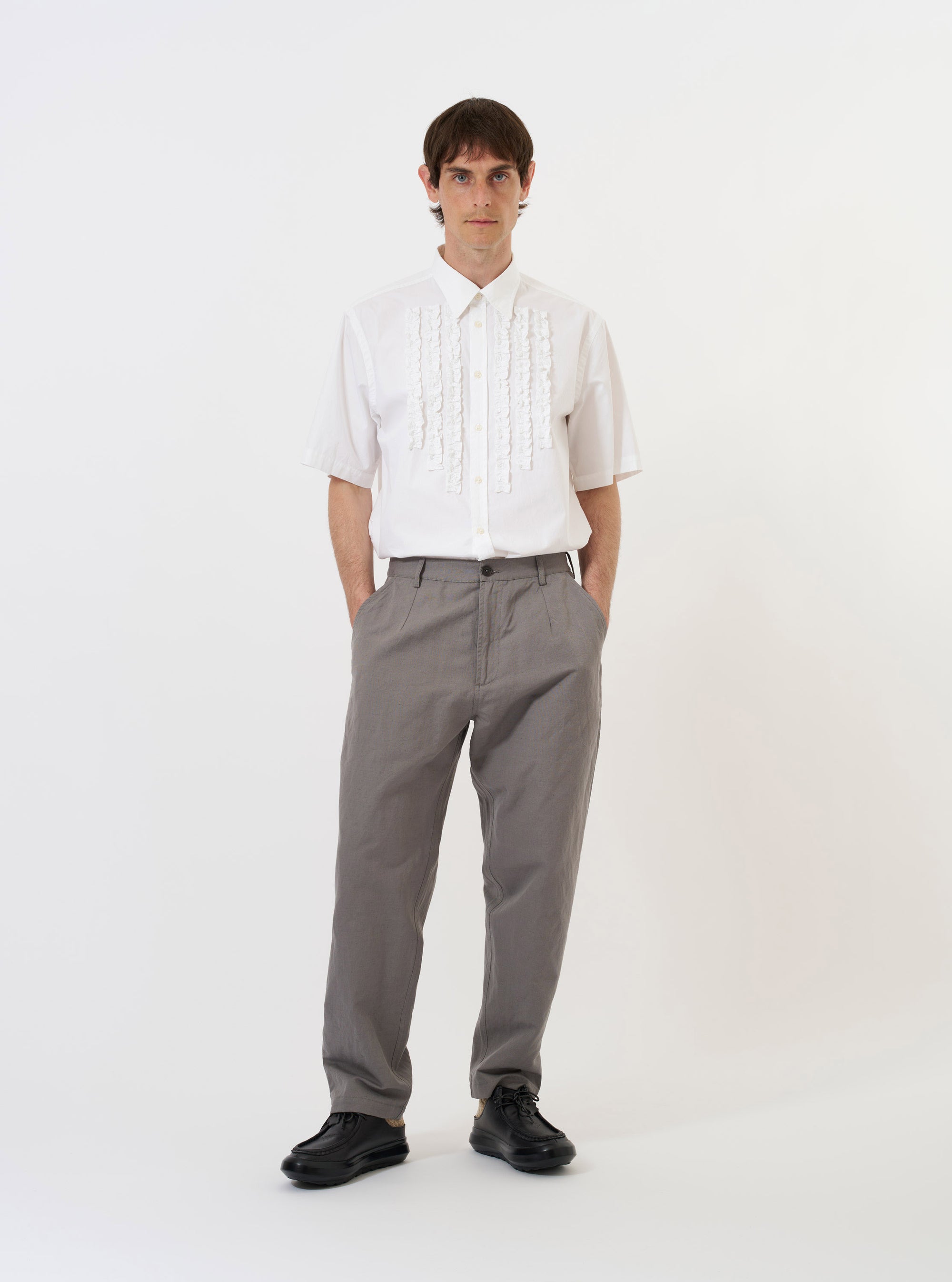 White Poplin Frill Shirt