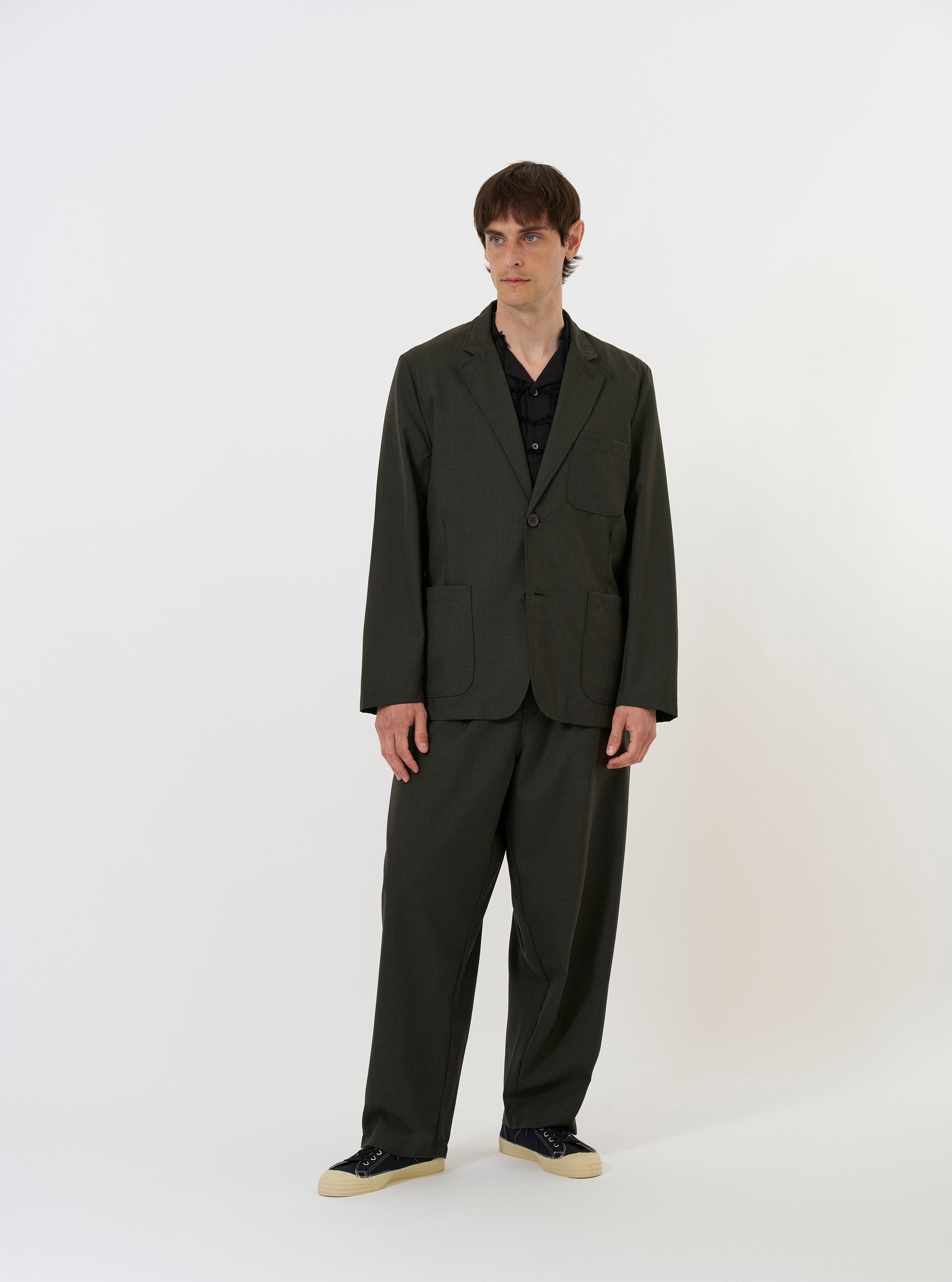Men's Olive Marl Tropical Suiting Two Button Jacket – Universal Works