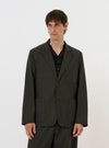 Olive Marl Tropical Suiting Two Button Jacket