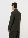 Olive Marl Tropical Suiting Two Button Jacket