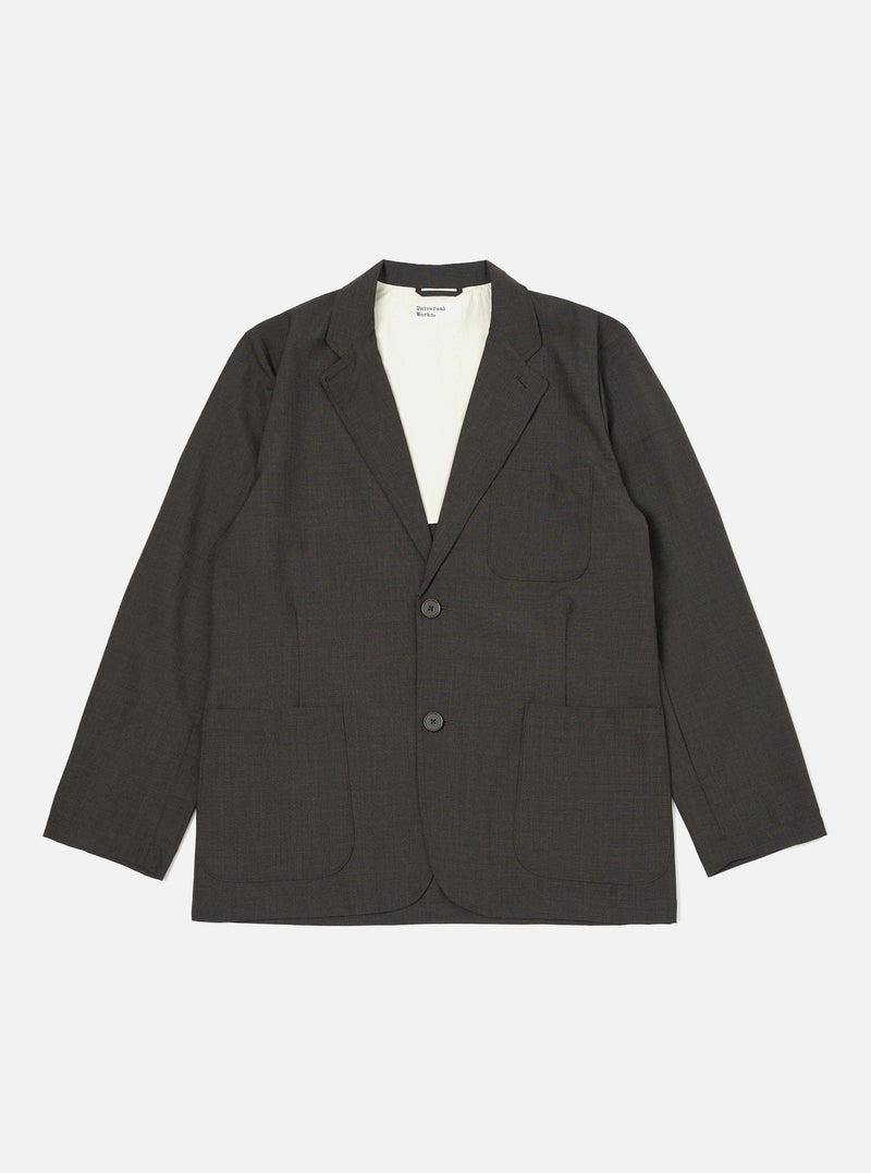 Brown Marl Tropical Suiting Two Button Jacket