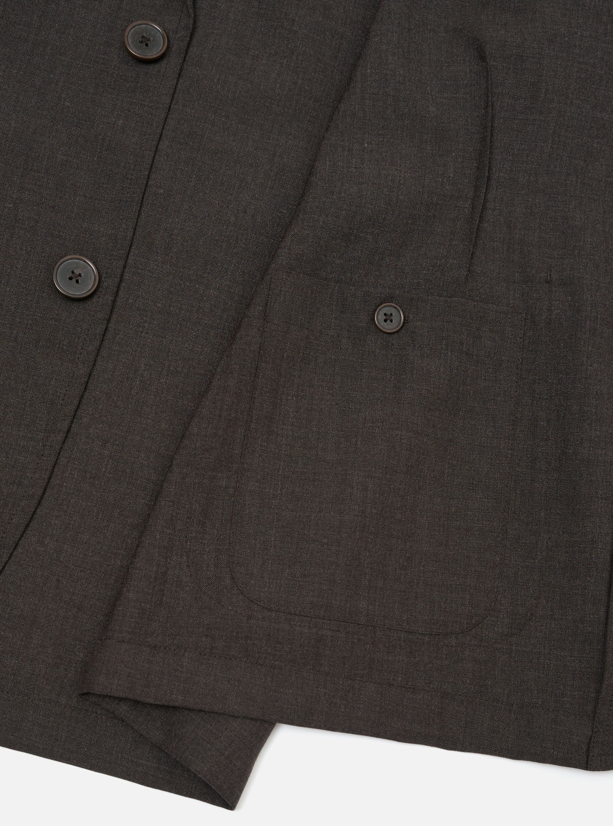 Brown Marl Tropical Suiting Two Button Jacket
