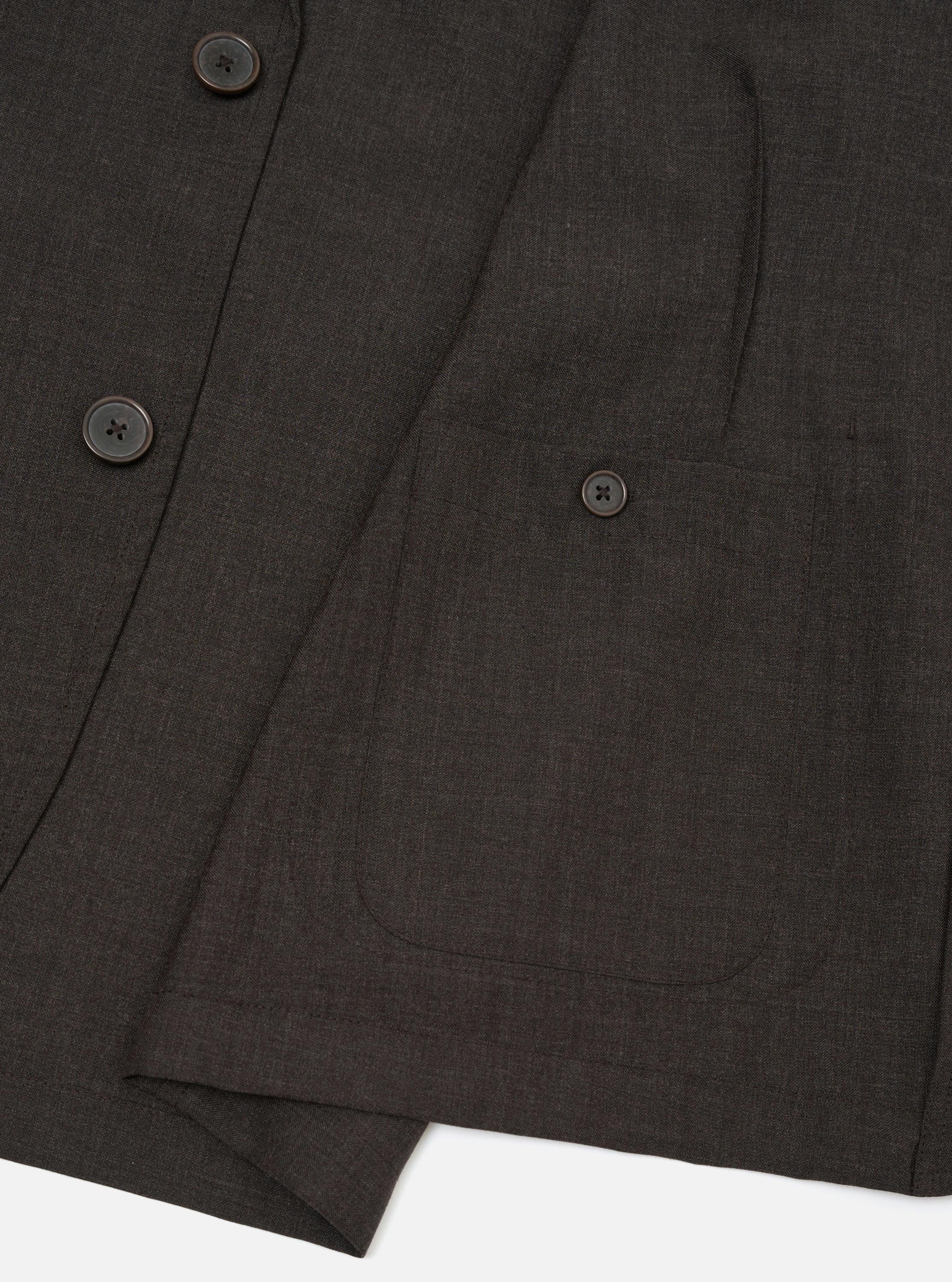 Men's Brown Marl Tropical Suiting Two Button Suit Jacket