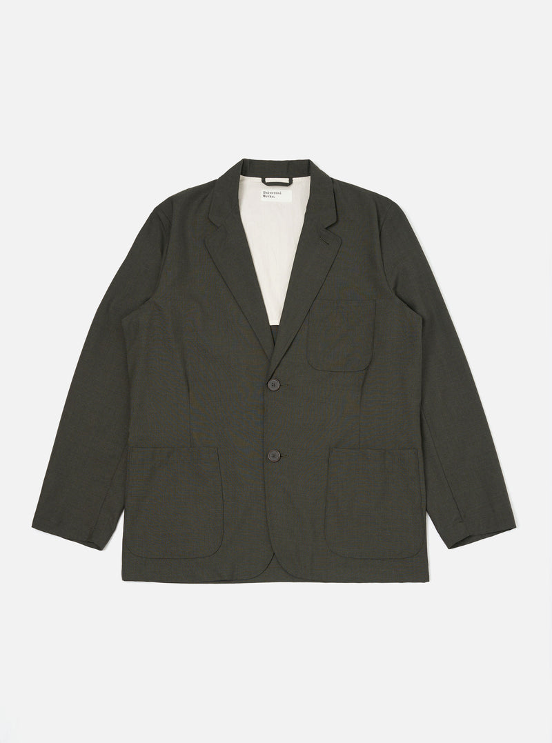 Olive Marl Tropical Suiting Two Button Jacket