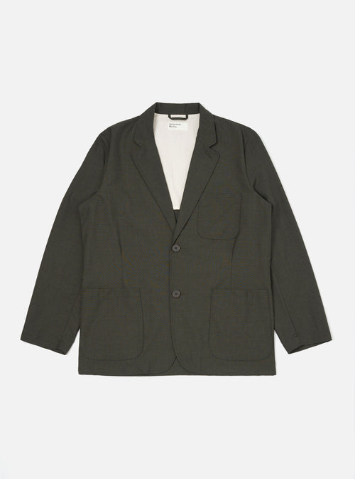 Olive Marl Tropical Suiting Two Button Jacket