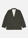 Olive Marl Tropical Suiting Two Button Jacket