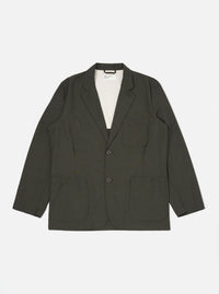 Olive Marl Tropical Suiting Two Button Jacket