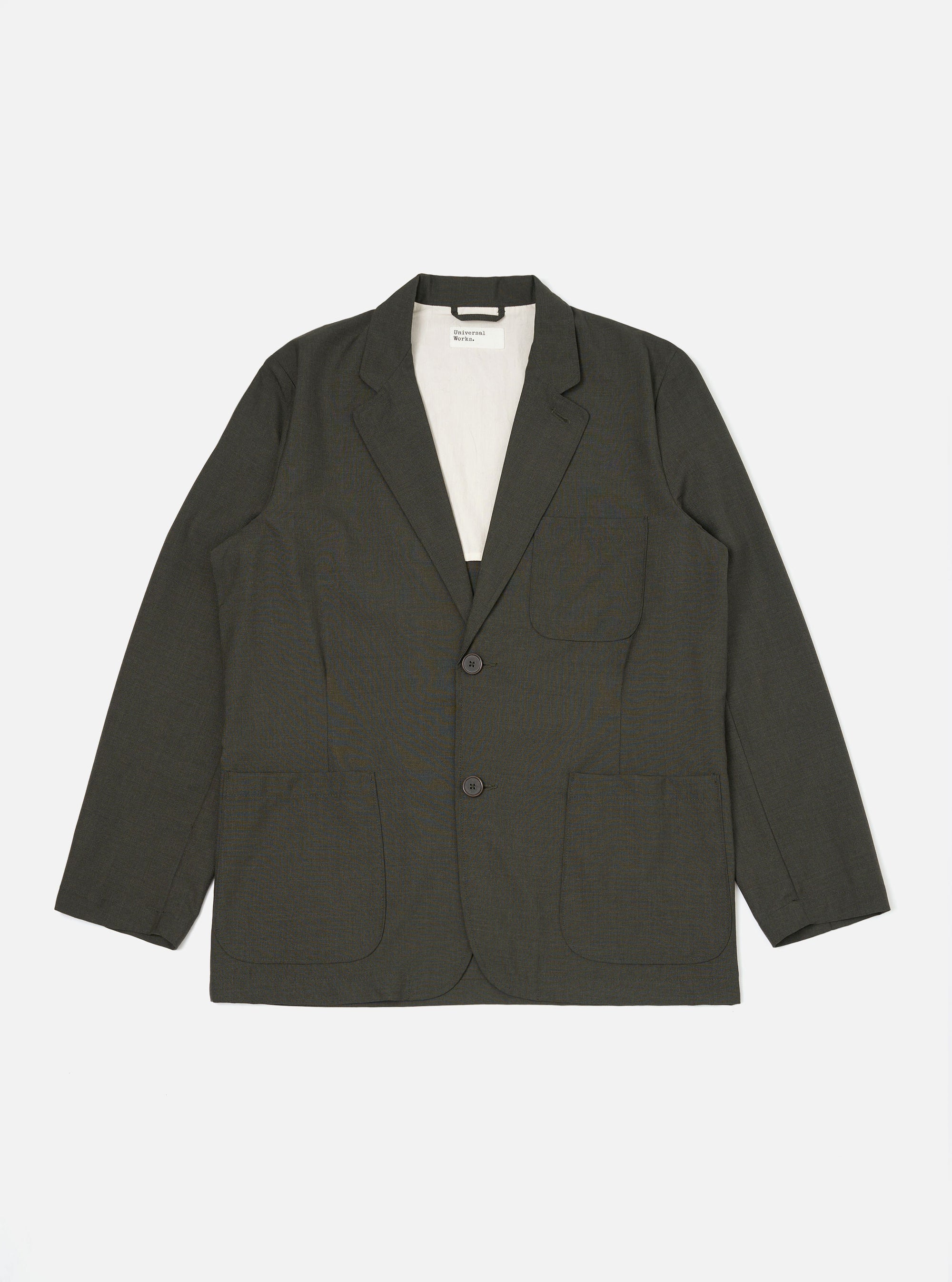 Olive Marl Tropical Suiting Two Button Jacket