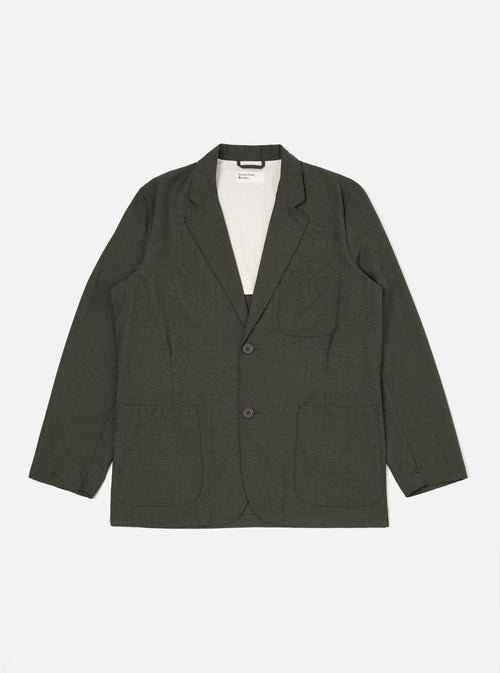Olive Marl Tropical Suiting Two Button Jacket
