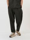 Olive Marl Tropical Suiting Pleated Track Pant