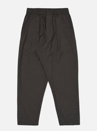 Brown Marl Tropical Suiting Pleated Track Pant