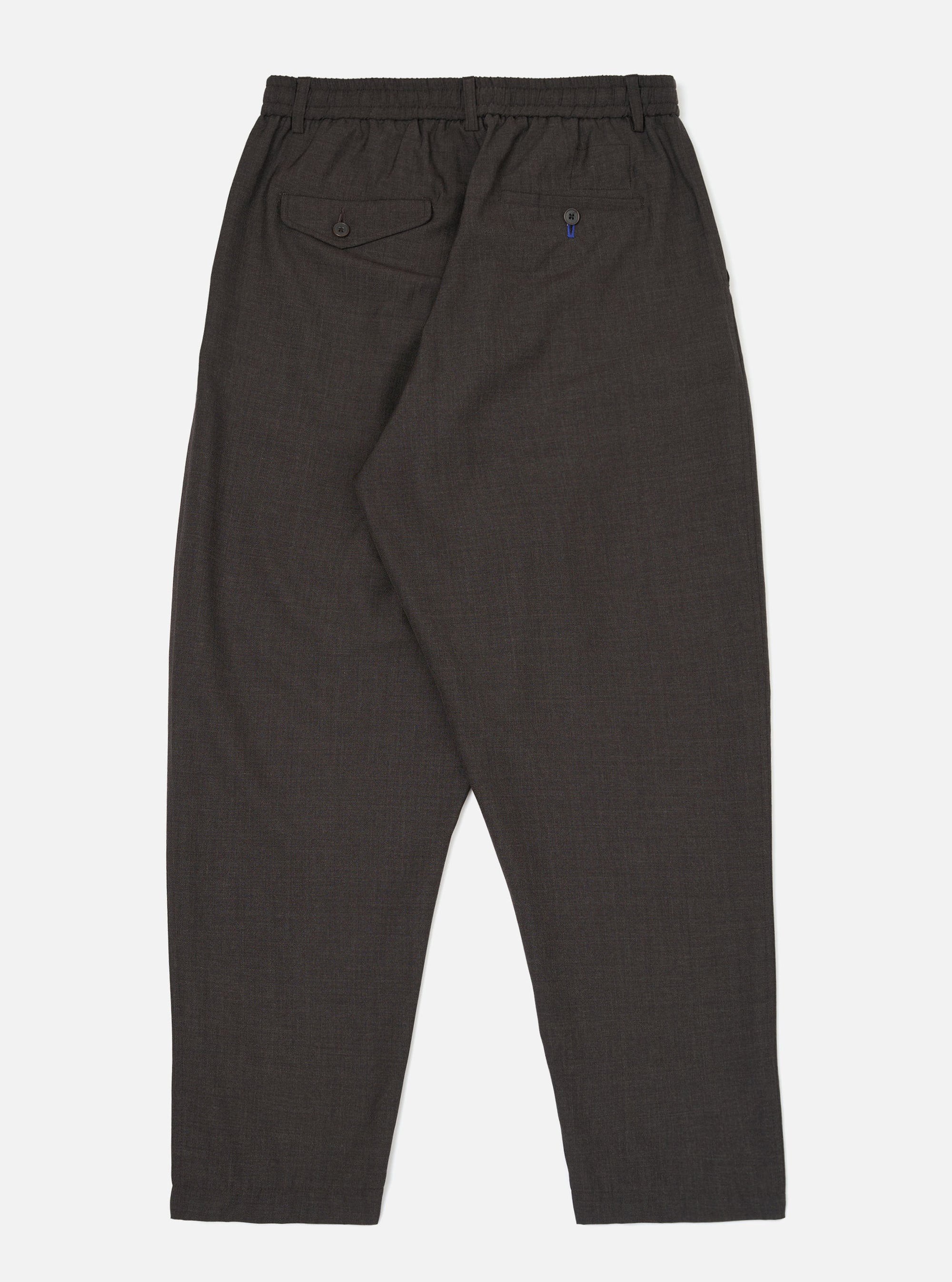 Brown Marl Tropical Suiting Pleated Track Pant