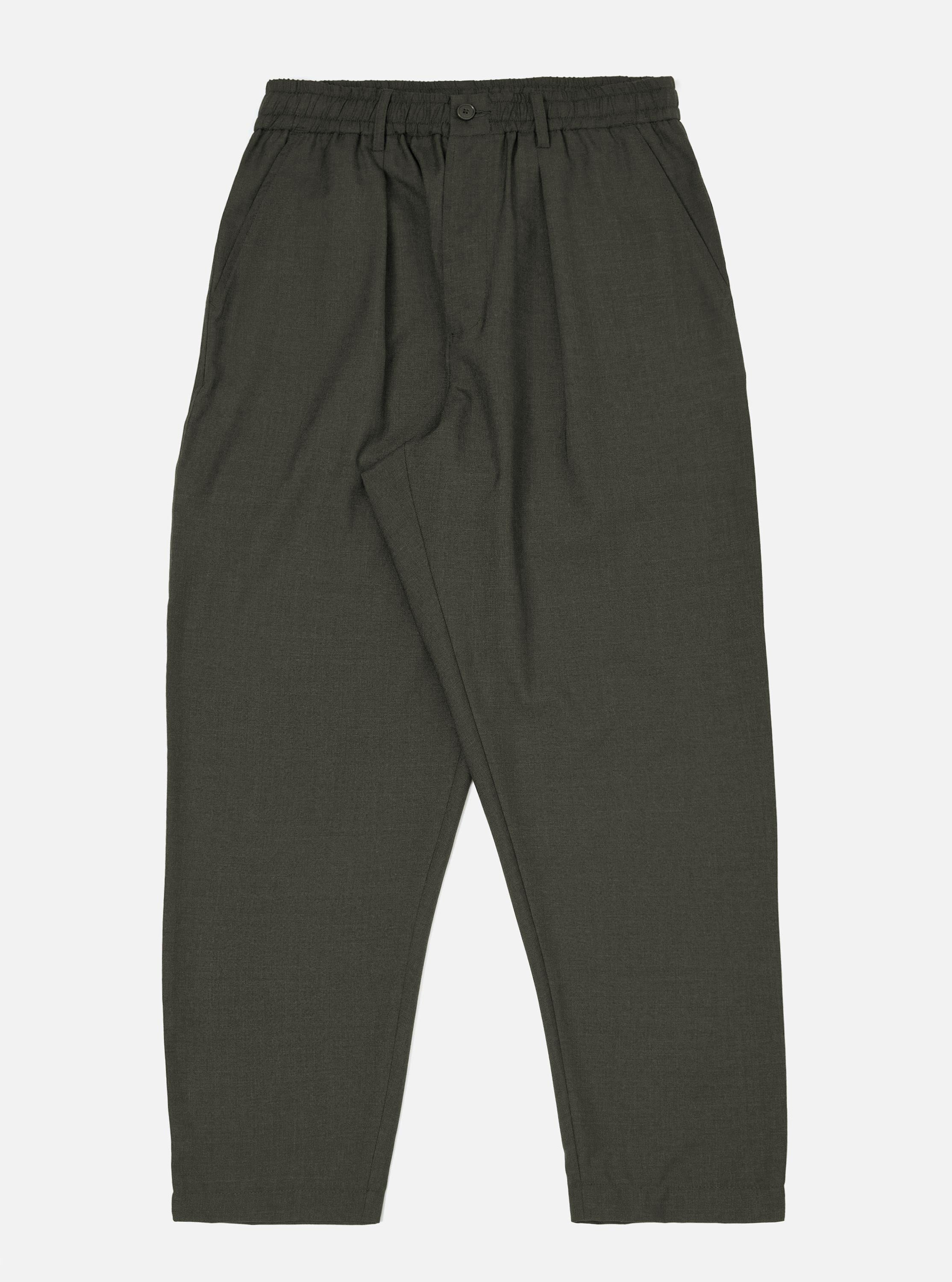 Men's Green Marl Tropical Suiting Pleated Track Pant – Universal Works