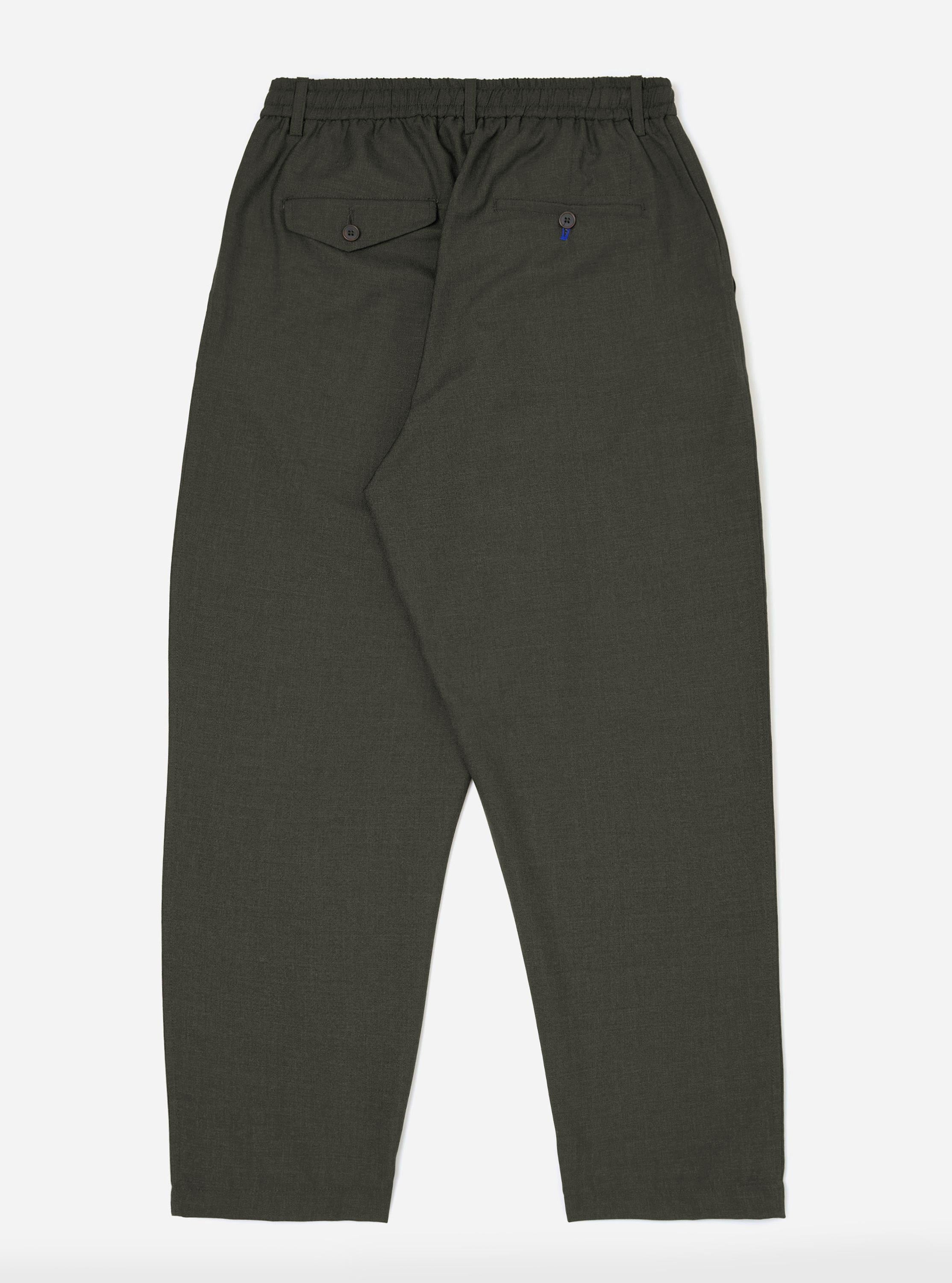 Men's Green Marl Tropical Suiting Pleated Track Pant – Universal Works