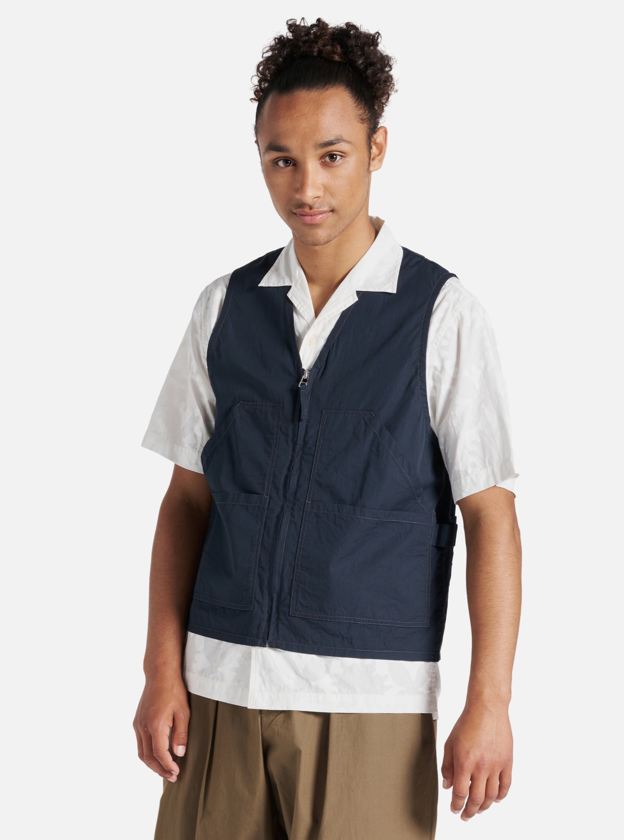 Navy Broad Cloth Painters Gilet