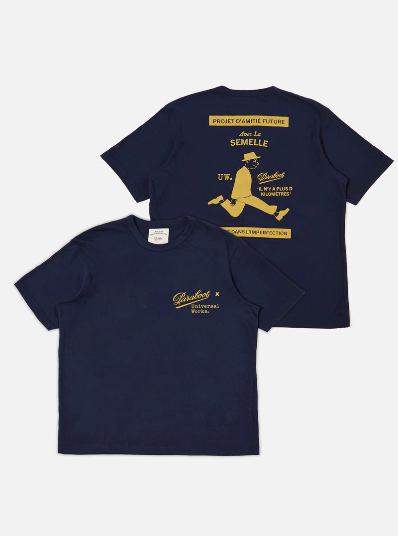 Paraboot x Universal Works Navy Single Jersey Print Tee