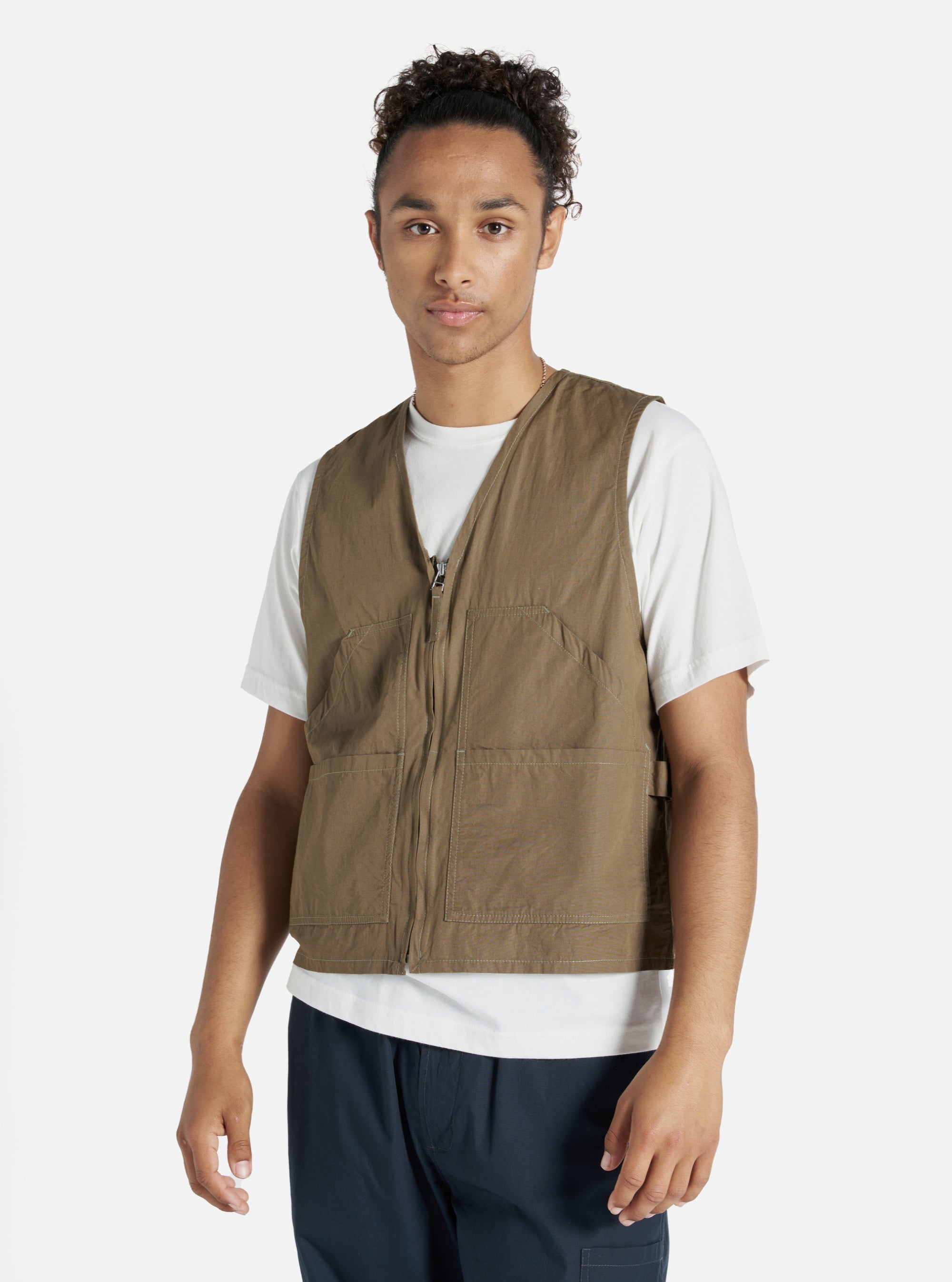 Khaki Broad Cloth Painters Gilet