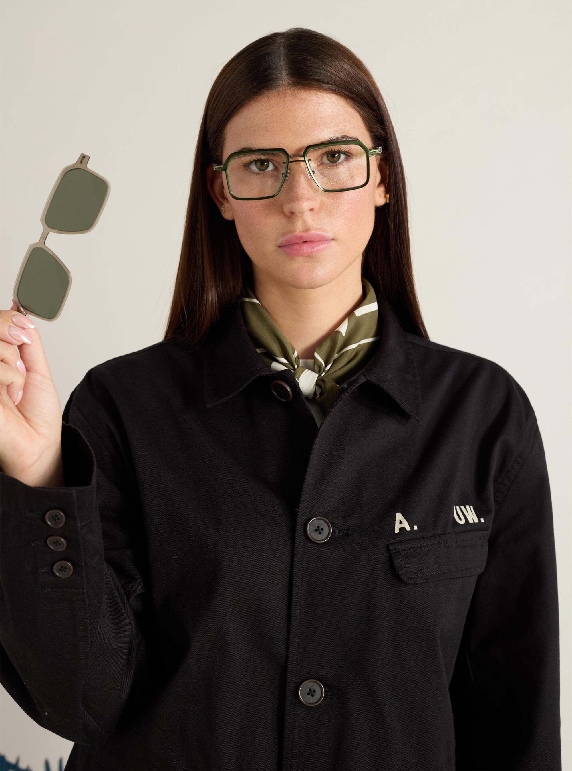 A. SOCIETY x Universal Works Olive/Green Kowloon Eyewear