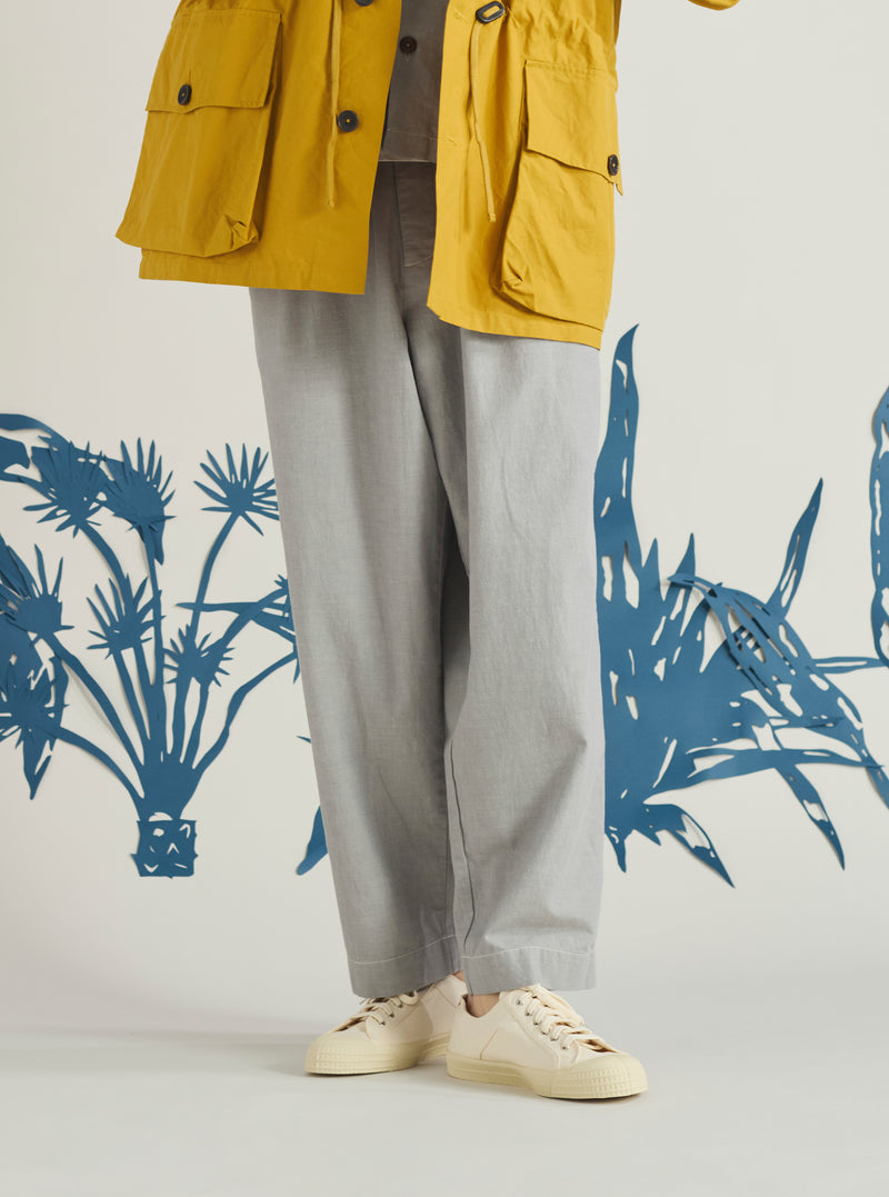 Grey Izumi Cotton Oxford Pant